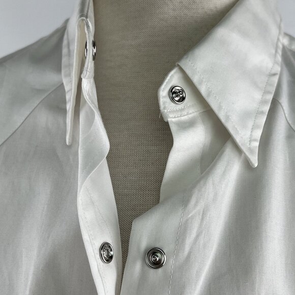 Ralph Lauren Size 1X Western Yoke Cowgirl Shirt Pearl Snap White Cotton Cowboy - Picture 4 of 10
